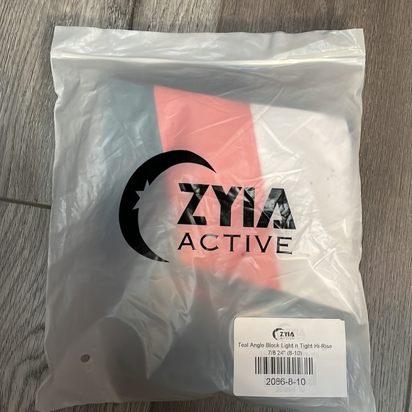 NWT!! Zyia Teal Angle Block Light n Tight Hi Rise 7/8 size 8-10 - Picture 4 of 6